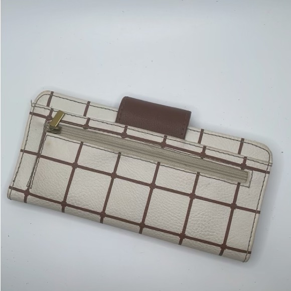 Fossil Madison natural and brown Tab Clutch wallet - Picture 8 of 9